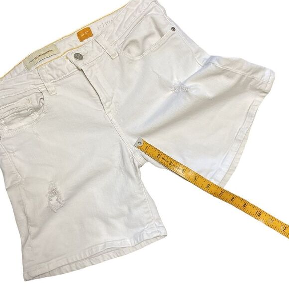 PILCRO White Stretch Denim Distressed Shorts - Picture 11 of 11